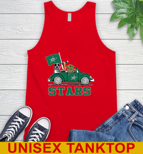 NHL Hockey Dallas Stars Darth Vader Baby Yoda Driving Star Wars Shirt Tank Top 6