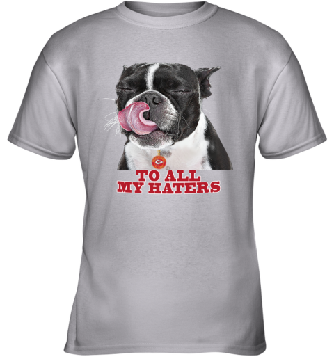 Kansas City Chiefs To All My Haters Dog Licking 3l86 kansas city chiefs to all my haters dog licking youth t shirt 26 front sport grey