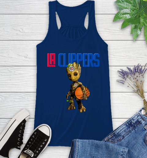LA Clippers NBA Basketball Groot Marvel Guardians Of The Galaxy Racerback Tank 9
