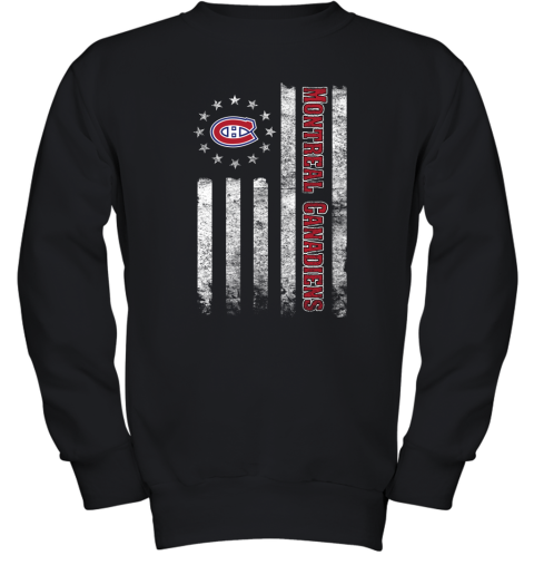 NHL American Flag Hockey Sports Montreal Canadiens Youth Sweatshirt