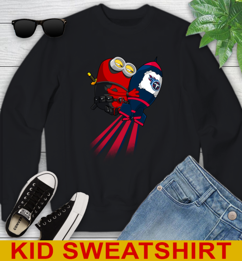 NFL Football Tennessee Titans Deadpool Minion Marvel Shirt Youth Sweatshirt
