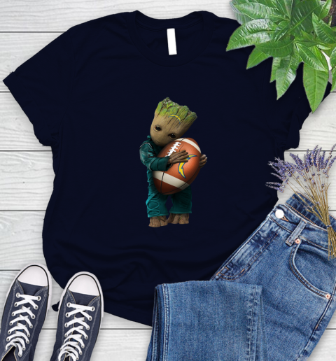 NFL Groot Guardians Of The Galaxy Football Sports Los Angeles Chargers Women's T-Shirt 3