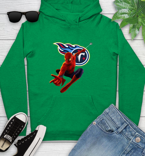 NFL Spider Man Avengers Endgame Football Tennessee Titans Youth Hoodie 7