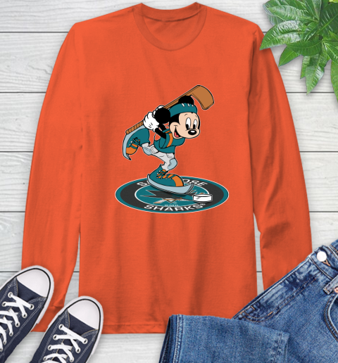 NHL Hockey San Jose Sharks Cheerful Mickey Disney Shirt Long Sleeve T-Shirt 5