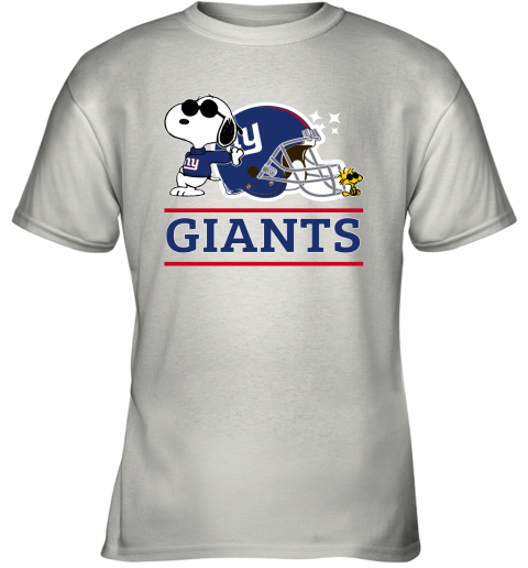 The New York Giants Joe Cool And Woodstock Snoopy Mashup Youth T-Shirt