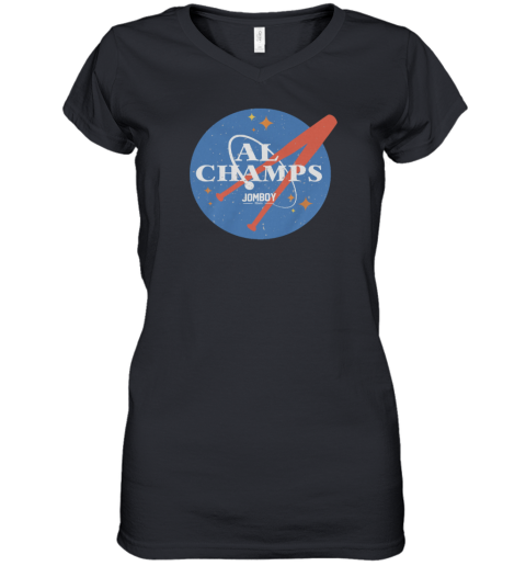 AL Champs Jomboy Media Space City Women's V-Neck T-Shirt