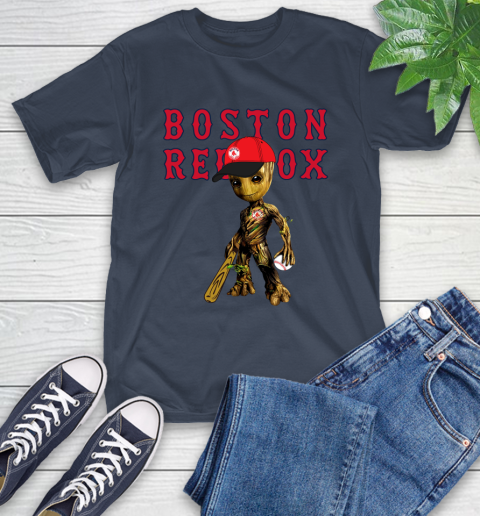 MLB Boston Red Sox Groot Guardians Of The Galaxy Baseball T-Shirt 4