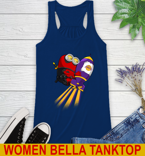 NBA Basketball Los Angeles Lakers Deadpool Minion Marvel Shirt Racerback Tank 7