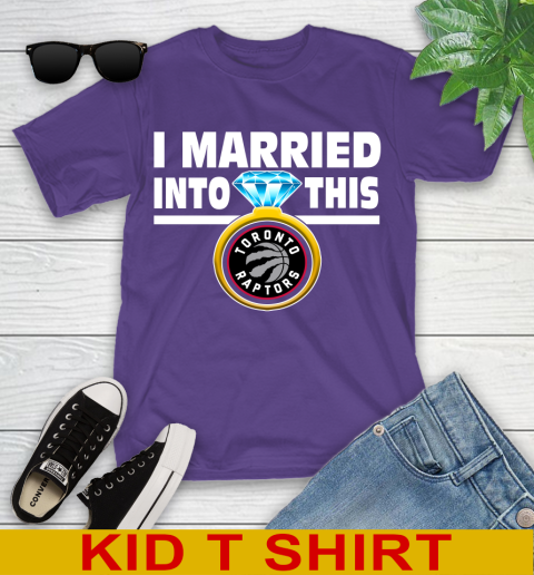 Toronto Raptors NBA Basketball I Married Into This My Team Sports Youth T-Shirt - Image 4