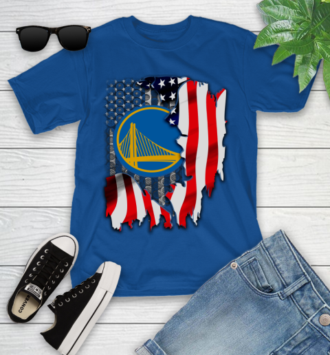 Golden State Warriors NBA Basketball American Flag Youth T-Shirt 12