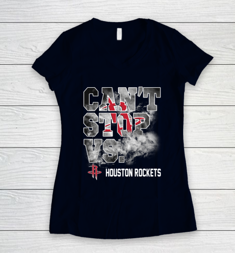 NBA Houston Rockets Basketball Can't Stop Vs Women's V-Neck T-Shirt 2