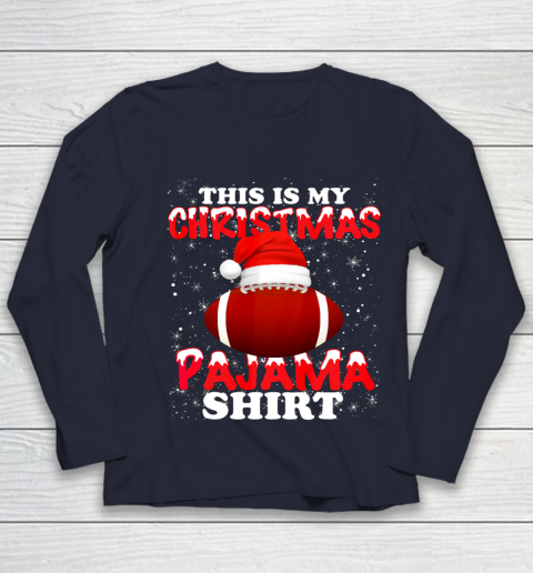 Football Christmas Gifts Santa Hat Funny Xmas Pajamas Youth Long Sleeve 2