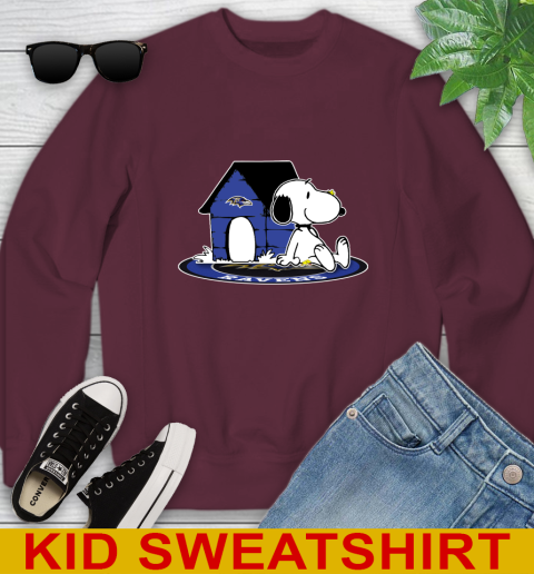 NFL Football Baltimore Ravens Snoopy The Peanuts Movie Shirt Youth Sweatshirt 5