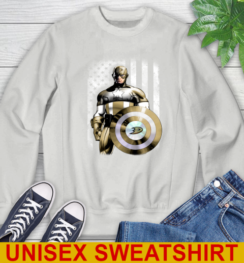 Anaheim Ducks NHL Hockey Captain America Marvel Avengers American Flag Shirt Sweatshirt 5