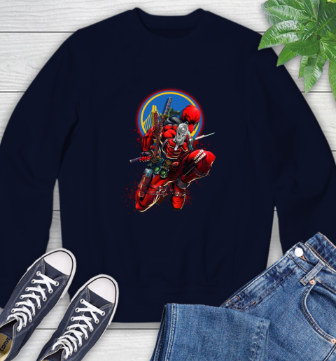 NBA Deadpool Marvel Comics Sports Basketball Golden State Warriors Sweatshirt 3