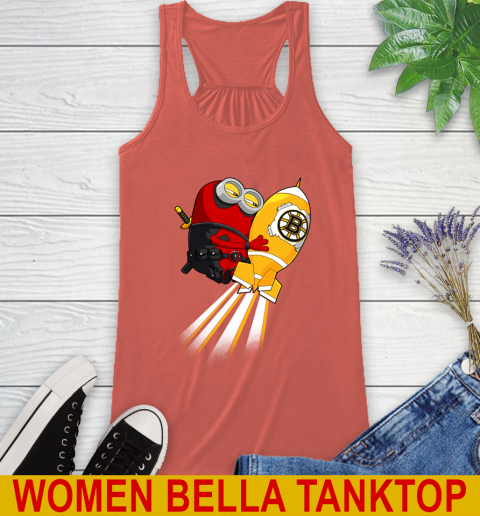NHL Hockey Boston Bruins Deadpool Minion Marvel Shirt Racerback Tank 3