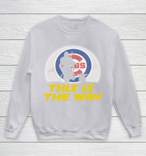 Chicago Cubs MLB Baseball Star Wars Yoda And Mandalorian This Is The Way Youth Sweatshirt 3