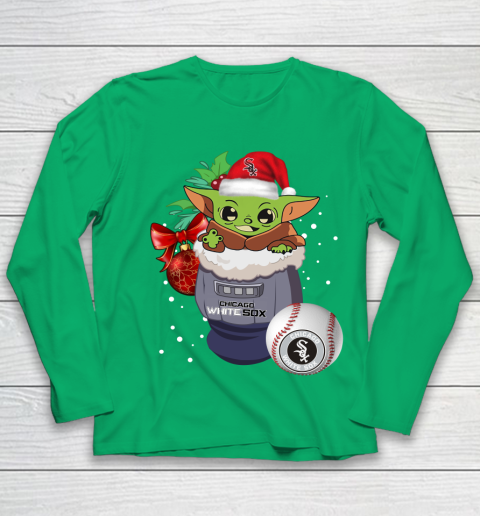 Chicago White Sox Christmas Baby Yoda Star Wars Funny Happy MLB Youth Long Sleeve 6