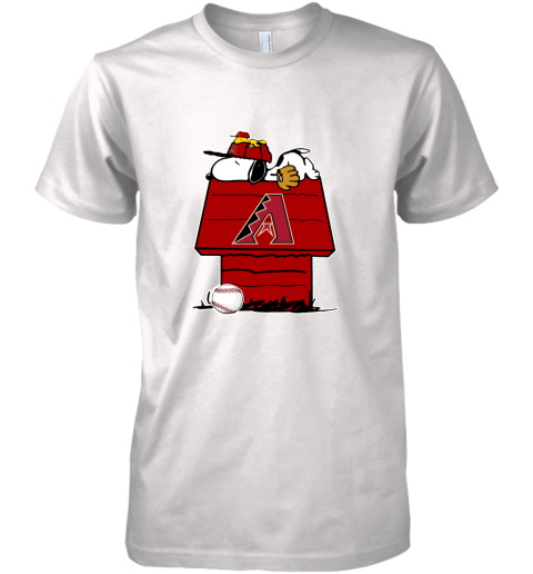 Arizona Diamondbacks Snoopy And Woodstock Resting Together MLB Premium Men's T-Shirt