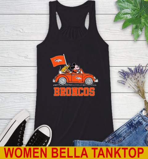 NFL Football Denver Broncos Pluto Mickey Driving Disney Shirt Racerback Tank 2