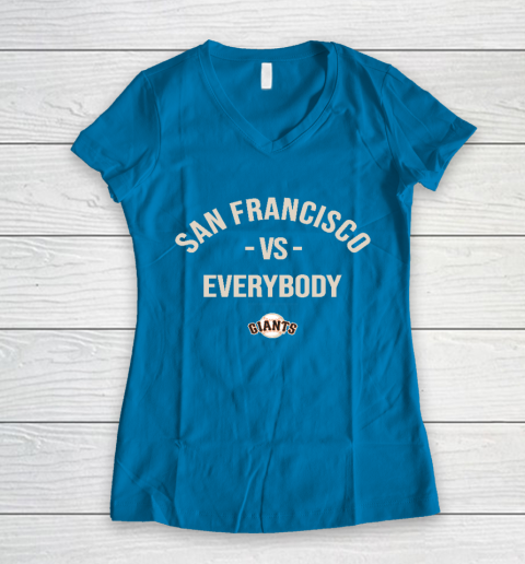 San Francisco Giants Vs Everybody Women's V-Neck T-Shirt 5