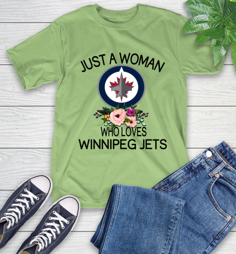 NHL Just A Woman Who Loves Winnipeg Jets Hockey Sports T-Shirt 9