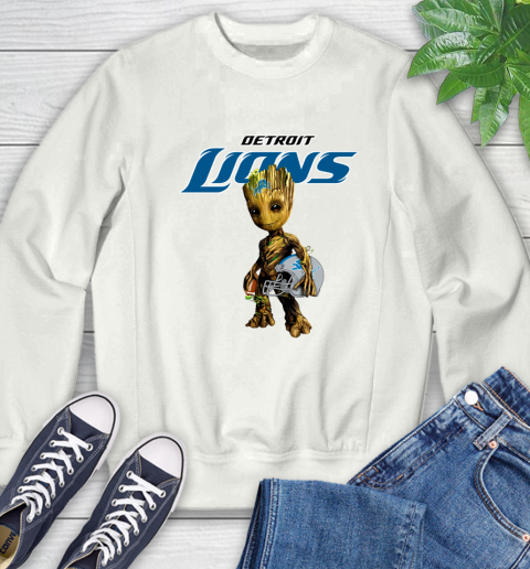 Detroit Lions NFL Football Groot Marvel Guardians Of The Galaxy Sweatshirt