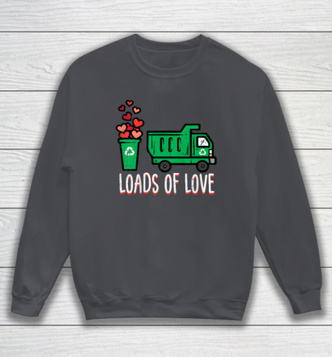 Kids Valentines Day Garbage Truck Loads Of Love Sweatshirt 3