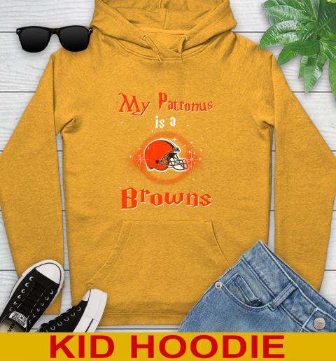 NFL Football Harry Potter My Patronus Is A Cleveland Browns Youth Hoodie 2