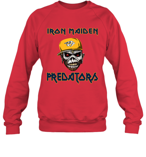 NHL Nashville Predators Iron Maiden Rock Band Music Hockey Sports LyFzTjP2ODD sweatshirt 35 95 151514 front red