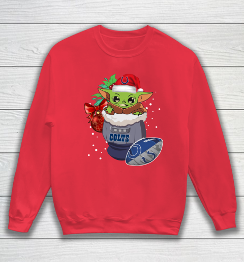 Indianapolis Colts Christmas Baby Yoda Star Wars Funny Happy NFL Sweatshirt 8