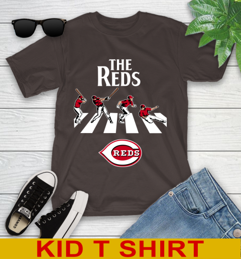MLB Baseball Cincinnati Reds The Beatles Rock Band Shirt Youth T-Shirt 6