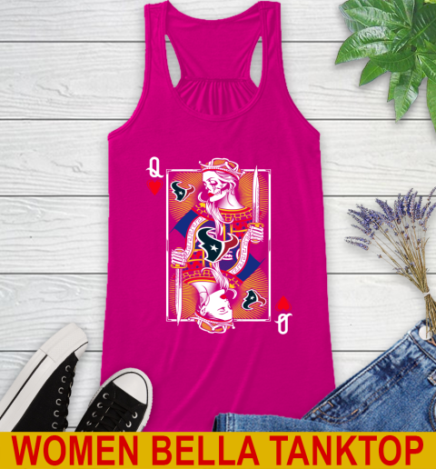 NFL Football Houston Texans The Queen Of Hearts Card Shirt Racerback Tank 6