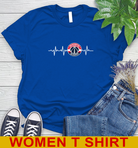 Washington Wizards NBA Basketball Heart Beat Shirt Women's T-Shirt - Image 11