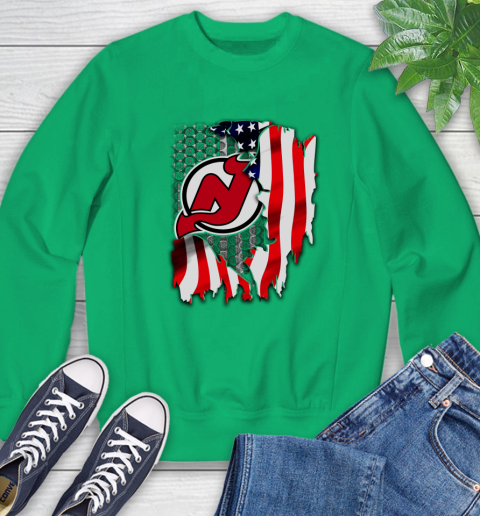 New Jersey Devils NHL Hockey American Flag Sweatshirt 7