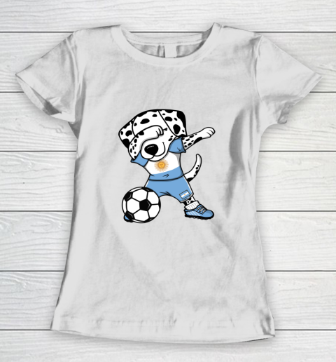 Dabbing Dalmatian Argentina Soccer Fans Argentinian Football Women's T-Shirt