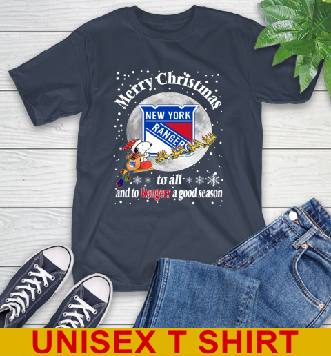 New York Rangers Merry Christmas To All And To Rangers A Good Season NHL Hockey Sports T-Shirt 3
