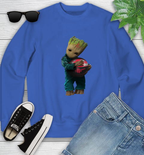 NBA Groot Guardians Of The Galaxy Basketball Sports Houston Rockets Youth Sweatshirt 8