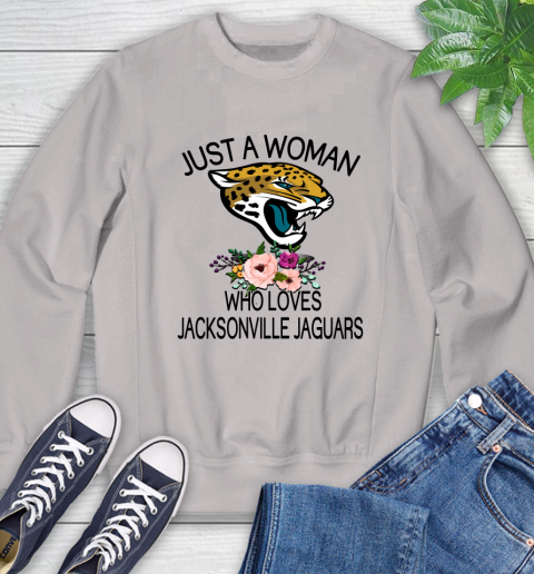 NFL Just A Woman Who Loves Jacksonville Jaguars Football Sports Sweatshirt 9
