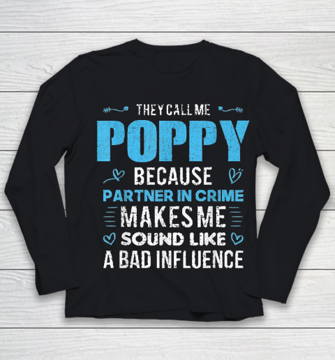 Grandpa Funny Gift Apparel  Poppy Grandpa Fathers Day Funny Gift Youth Long Sleeve