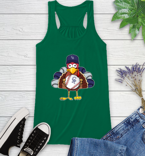 Colorado Rockies Turkey thanksgiving Racerback Tank 7