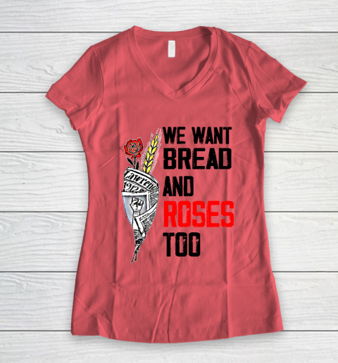 We Want Bread And Roses Too Shirts Women's V-Neck T-Shirt 3