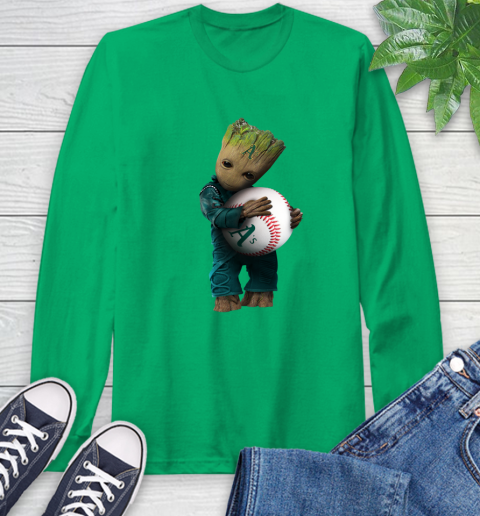 MLB Groot Guardians Of The Galaxy Baseball Sports Oakland Athletics Long Sleeve T-Shirt 7