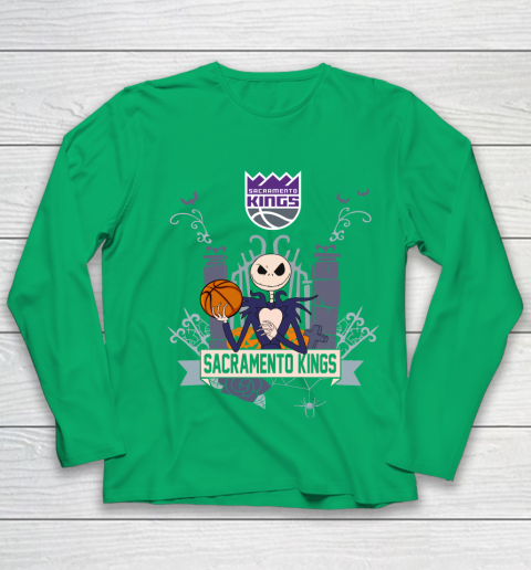 NBA Sacramento Kings Basketball Jack Skellington Halloween Youth Long Sleeve 4