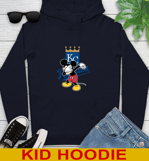 Kansas City Royals MLB Baseball Dabbing Mickey Disney Sports Youth Hoodie 4