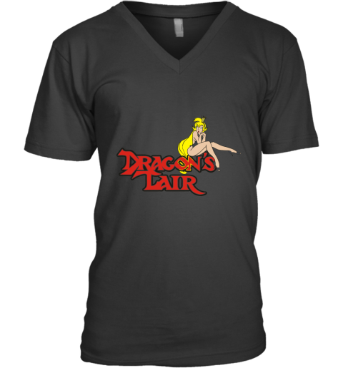 2vrx dragons lair daphne baseball shirts v neck unisex 8 front black