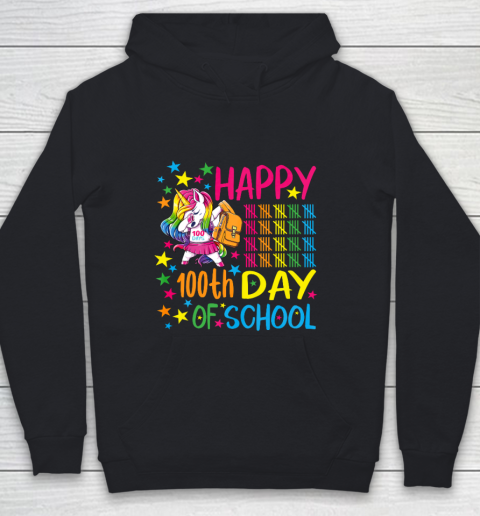 Happy 100th Day Of School Unicorn Youth Hoodie