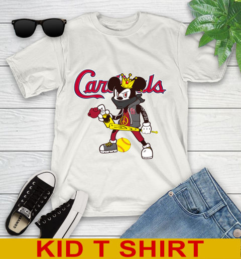 St.Louis Cardinals MLB Baseball Mickey Peace Sign Sports Youth T-Shirt