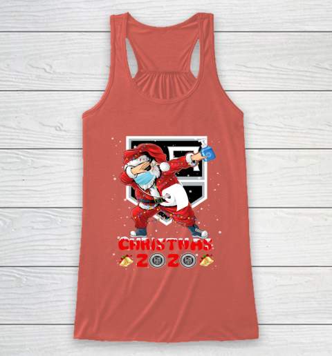 Los Angeles Kings Funny Santa Claus Dabbing Christmas 2020 NHL Racerback Tank 3