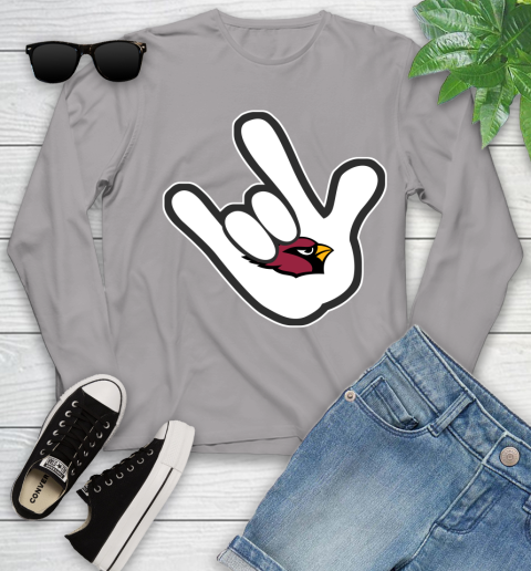 Arizona Cardinals NFL Football Mickey Rock Hand Disney Youth Long Sleeve 5